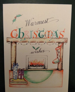 Sheila N. Christmas greeting card, Calligraphy, copperplate ink, fineliners & coloured pencils..jpg